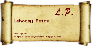 Lehotay Petra névjegykártya