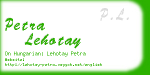 petra lehotay business card